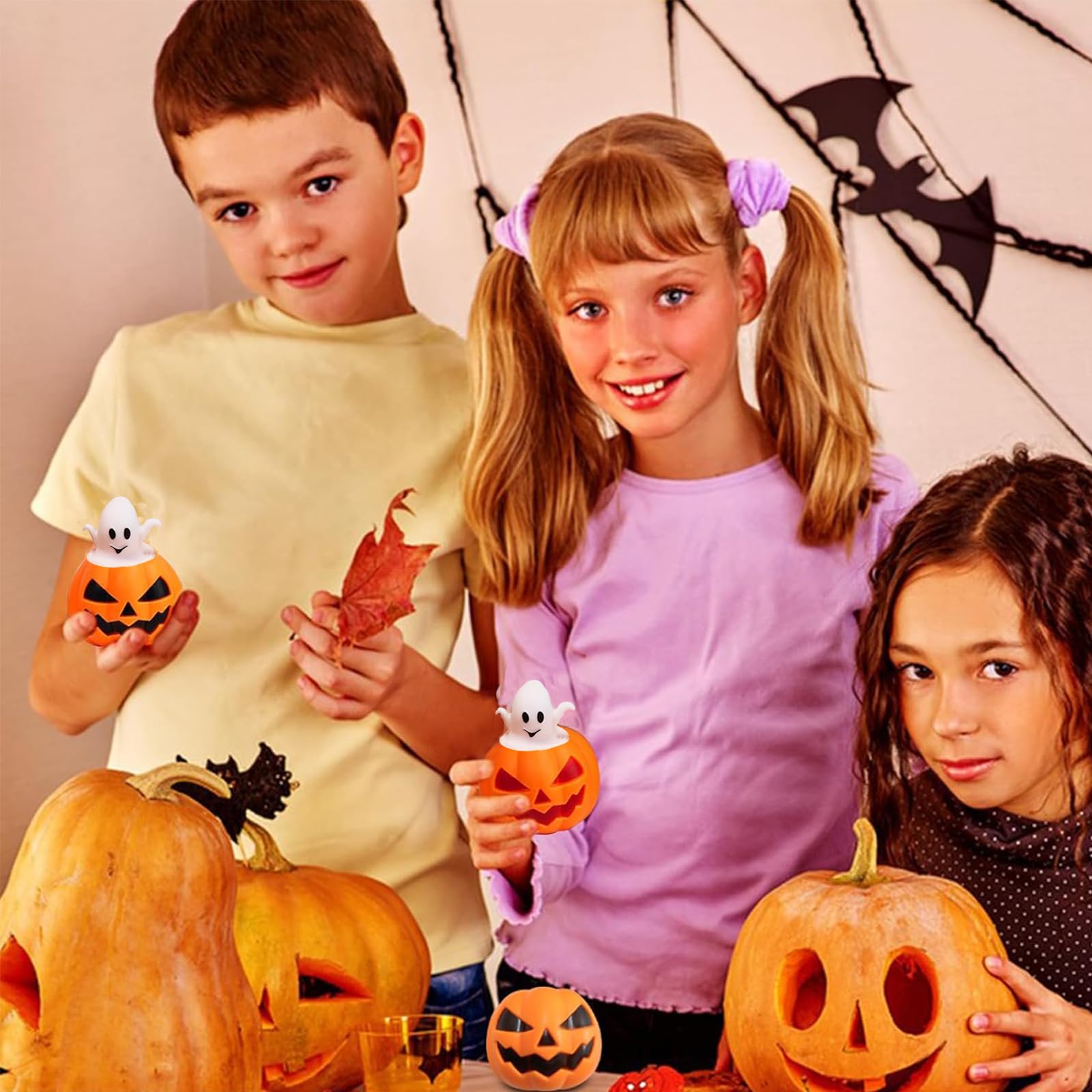 Juguetes Antiestrés De Calabaza Halloween - 6 Piezas Con Efecto Sorpresa Y Luz, Perfectos Para Fiestas Y Niños