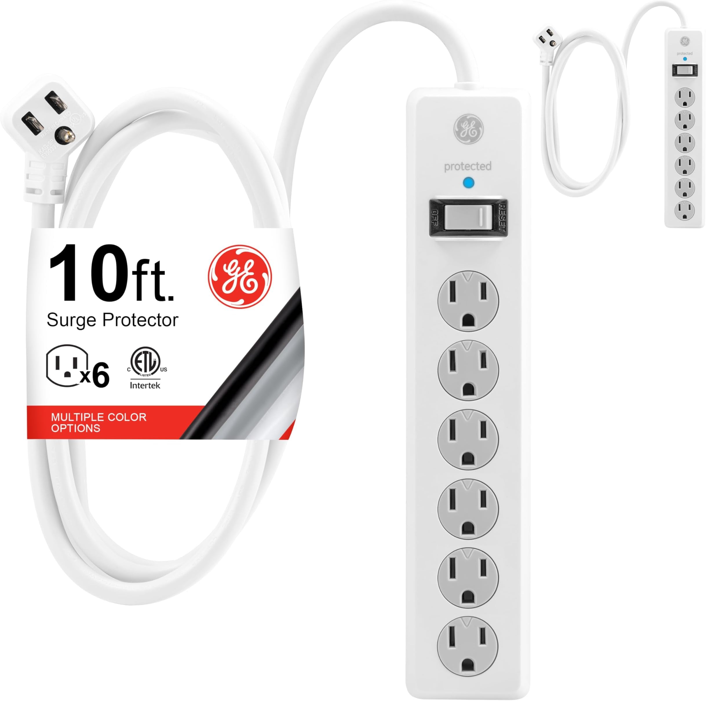 GE Surge Protector Power Strip, 2 Pack, 10 Ft Long Extension Cord — Amazon image 12