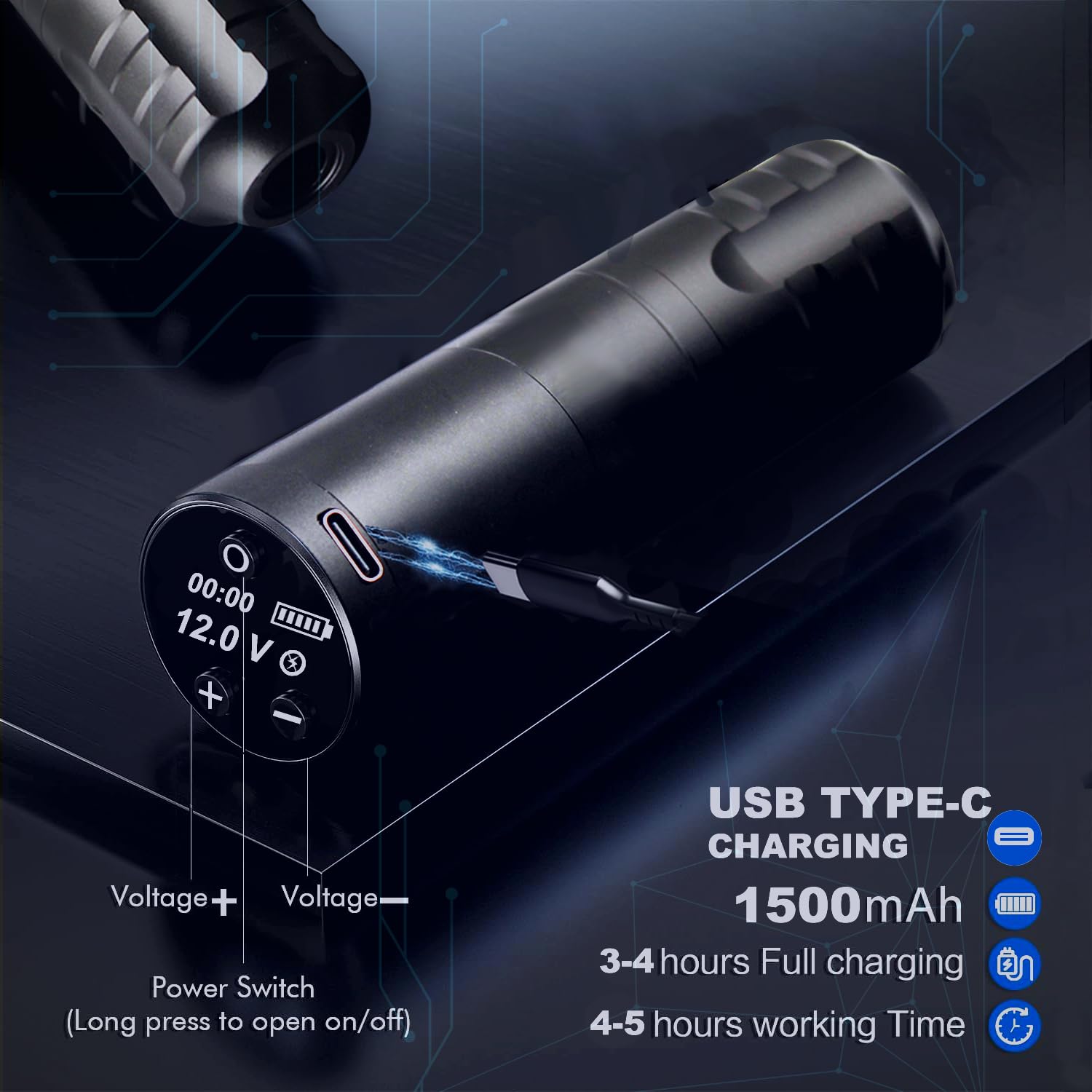 WARRIOR® Tattoo Pen StarterTattoo-Exclusive for Beginners of Tattoo, Black - Image 4