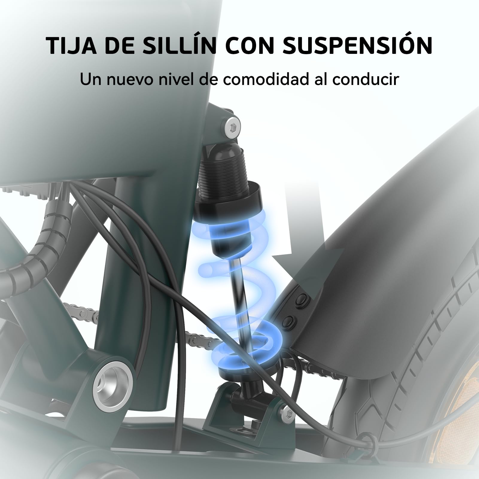 ESKUTE F200 Bicicleta Eléctrica Plegable de 14"x2.125", Ebike Urbana de 36V 7.8Ah con Pantalla LCD, Velocidad Máx de 25km/h, Asiento Ergonómico, Autonomía de hasta 50KM, Bici Electrica para Adultos