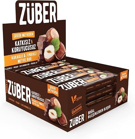 Züber Fındık ve Kakaolu Meyve Bar 40g x 12 Adet