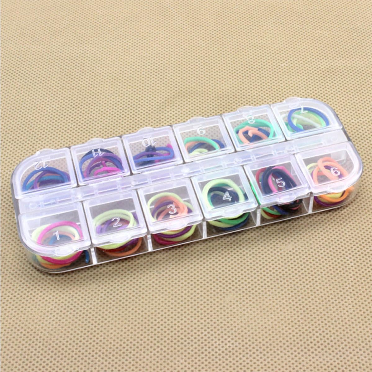 SHOWERORO 5 Pcs 12 Grids Jewelry Storage Boxes with Independent Covers Portable Pp Plastic Beaded Storage Organizer for Home and Desktop Decoration Sturdy Structure