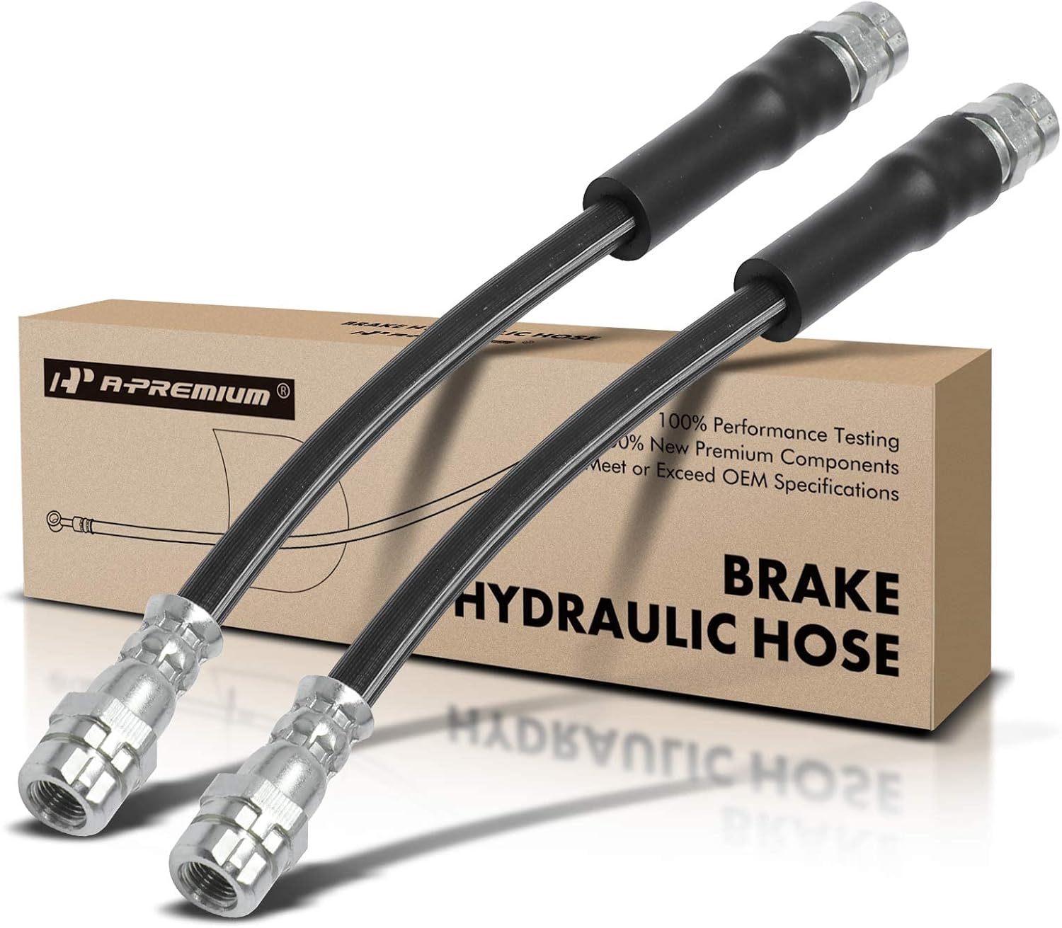 A-Premium Rear(Inner) Side Brake Hydraulic Hoses Compatible with Audi, Volkswagen Models - Jetta2005-2012/2014-2018, Passat 2016-2010, A3 (Quattro), Beetle, CC, Golf R, GTI, R32, Rabbit - Pack of 2