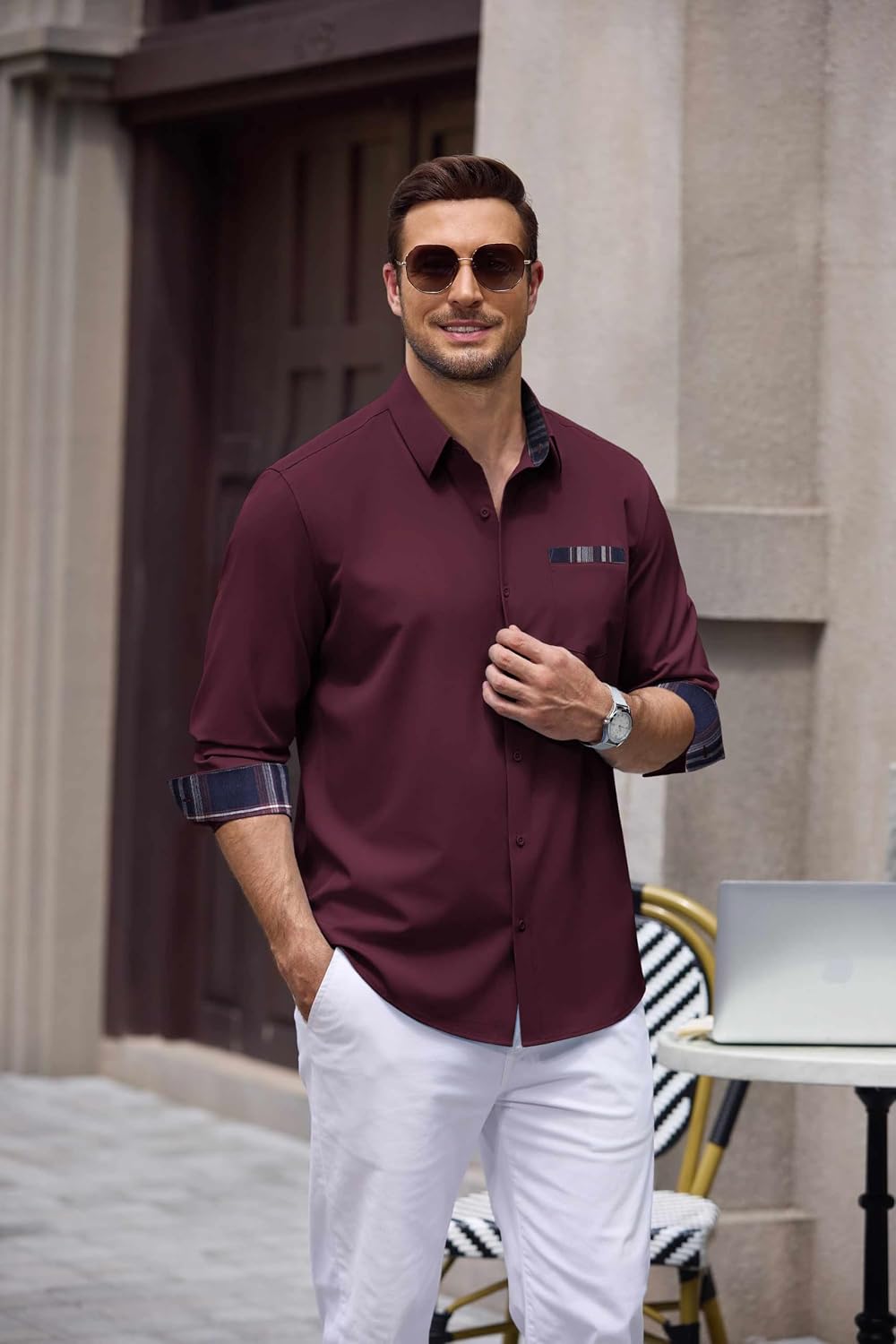 COOFANDY Men's Dress Shirts Long Sleeve Untucked Button Down Shirts