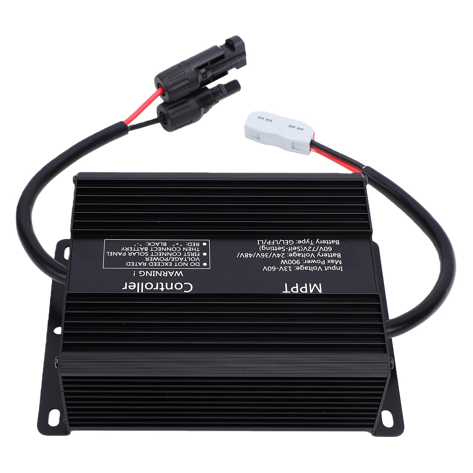 LiebeWH Controlador de Carga Solar MPPT, Controlador de Cargador Solar de 60 A con Amplio Rango de Voltaje MPPT, 900 W para Sistemas de Almacenamiento Domésticos de Vehículos Recreativos Solares,