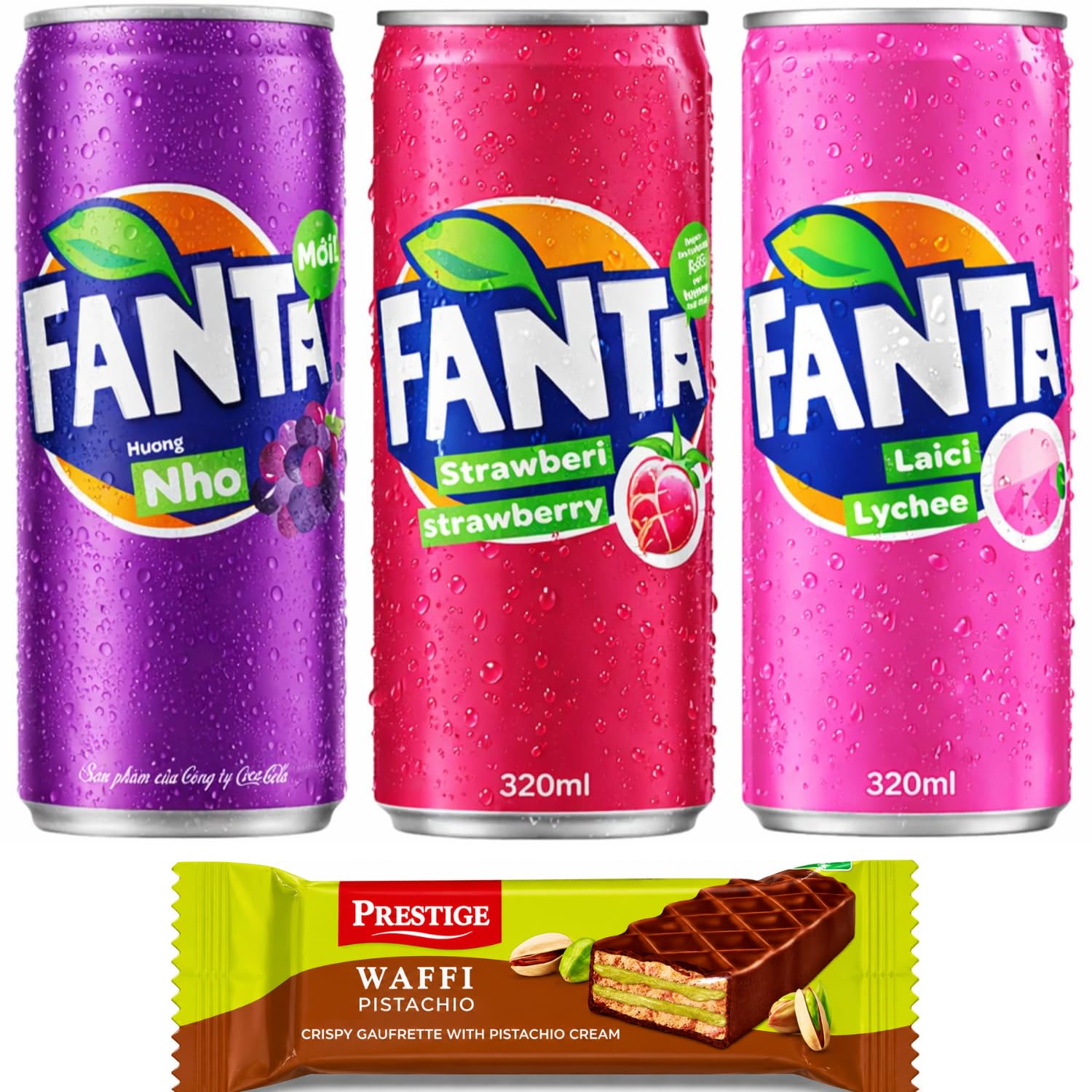FANTA - Grape, Strawberry & Lychee Flavoured Carbonated Soft Drink Combo Pack (320ml) Each Cans By COUGAR | Refreshing Fizzy Fruit Beverages | Sweet Tropical Flavours | Chilled Ready To Drink Soda Pack – (Imported - MALAYSIA)-picture-20
