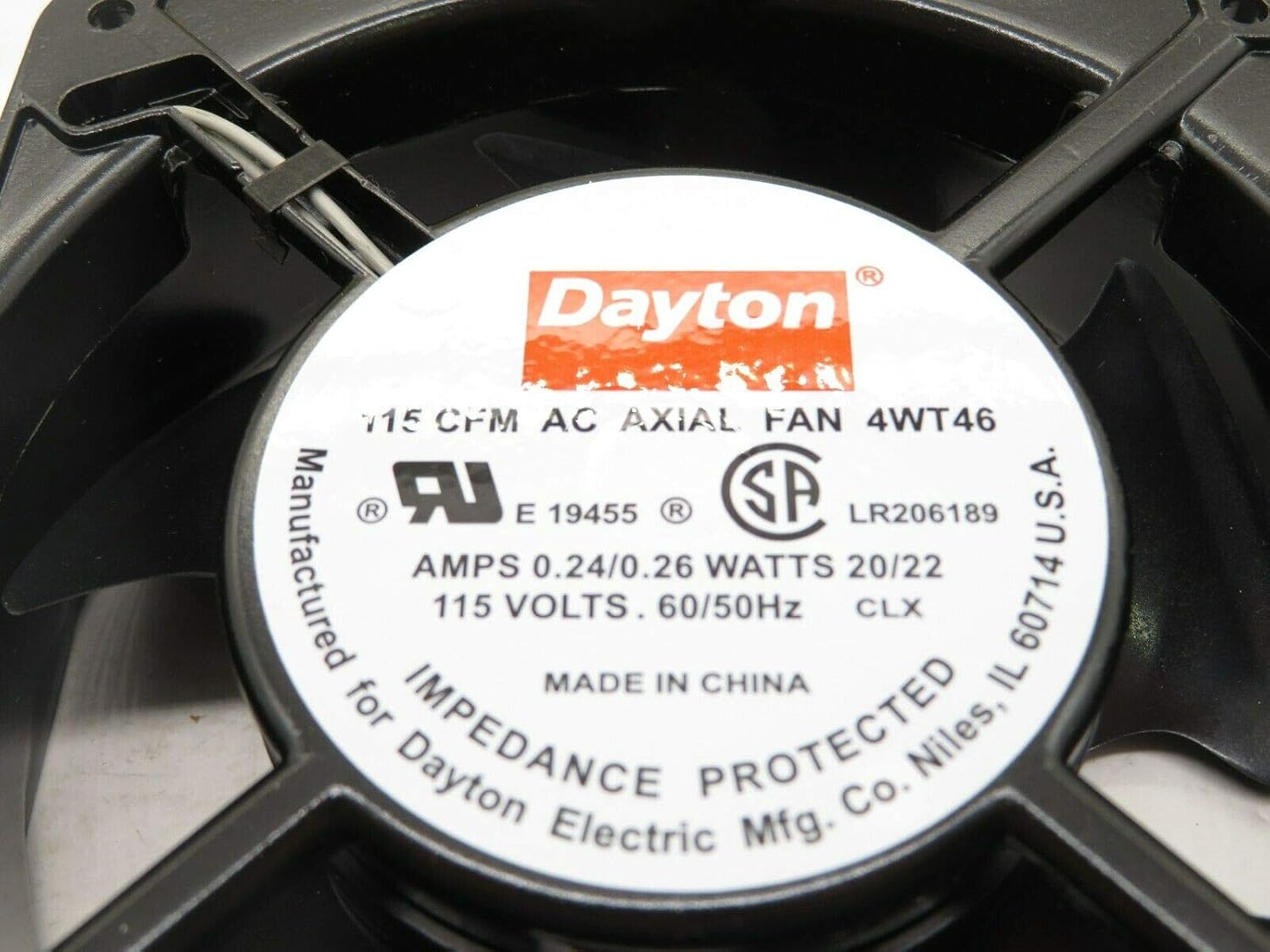 Dayton 4WT46 Fan, 115 CFM, 115 V