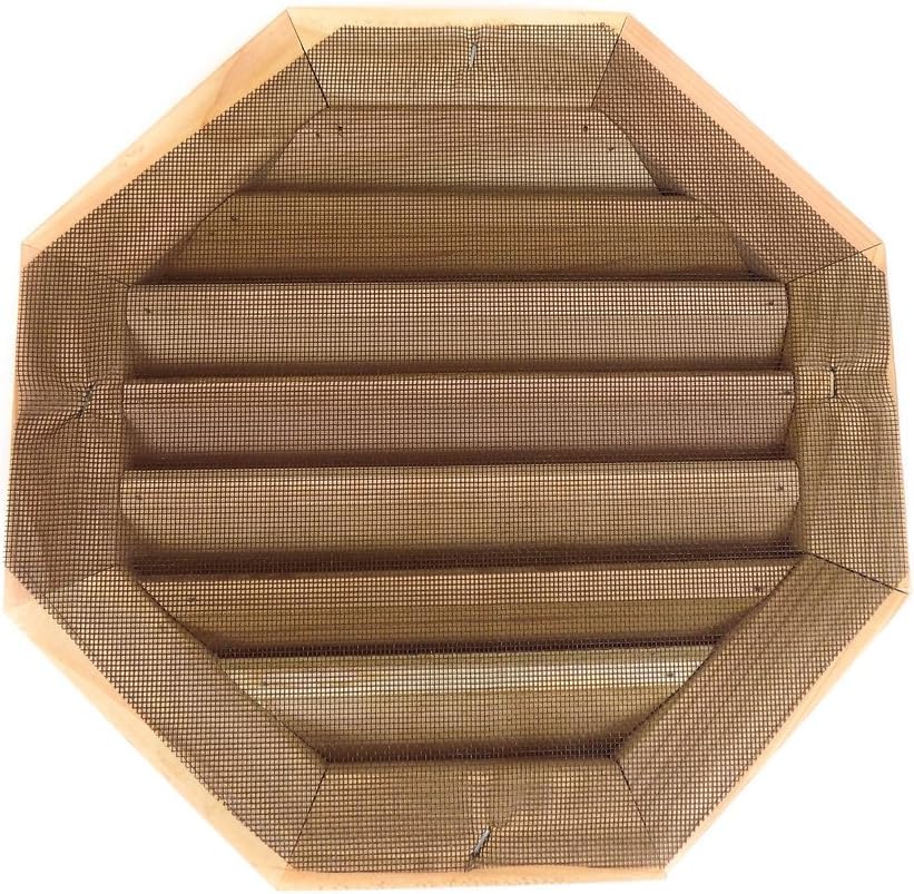 Premium Octagon Clear Cedar Vent, Flush Mount - 12 inch x 12 inch