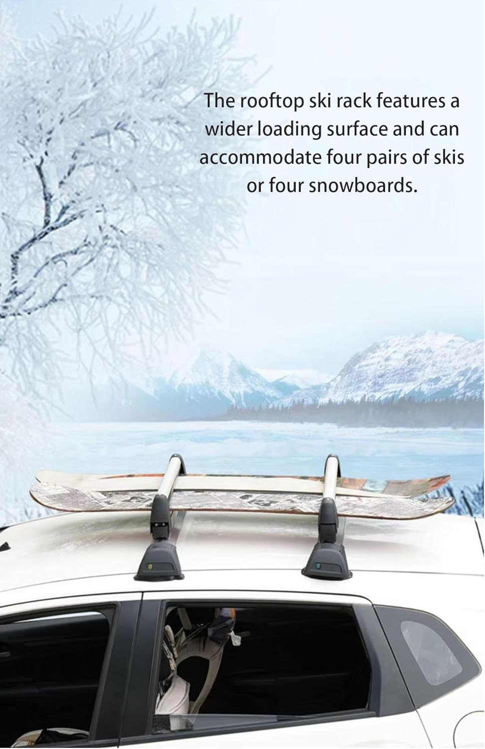 2 PCS High-end Car Roof Snowboard Rack for Peugeot 208 2026, Winter Automotive Ski Rack, 2025 New Vehicle Roof Ski Holder