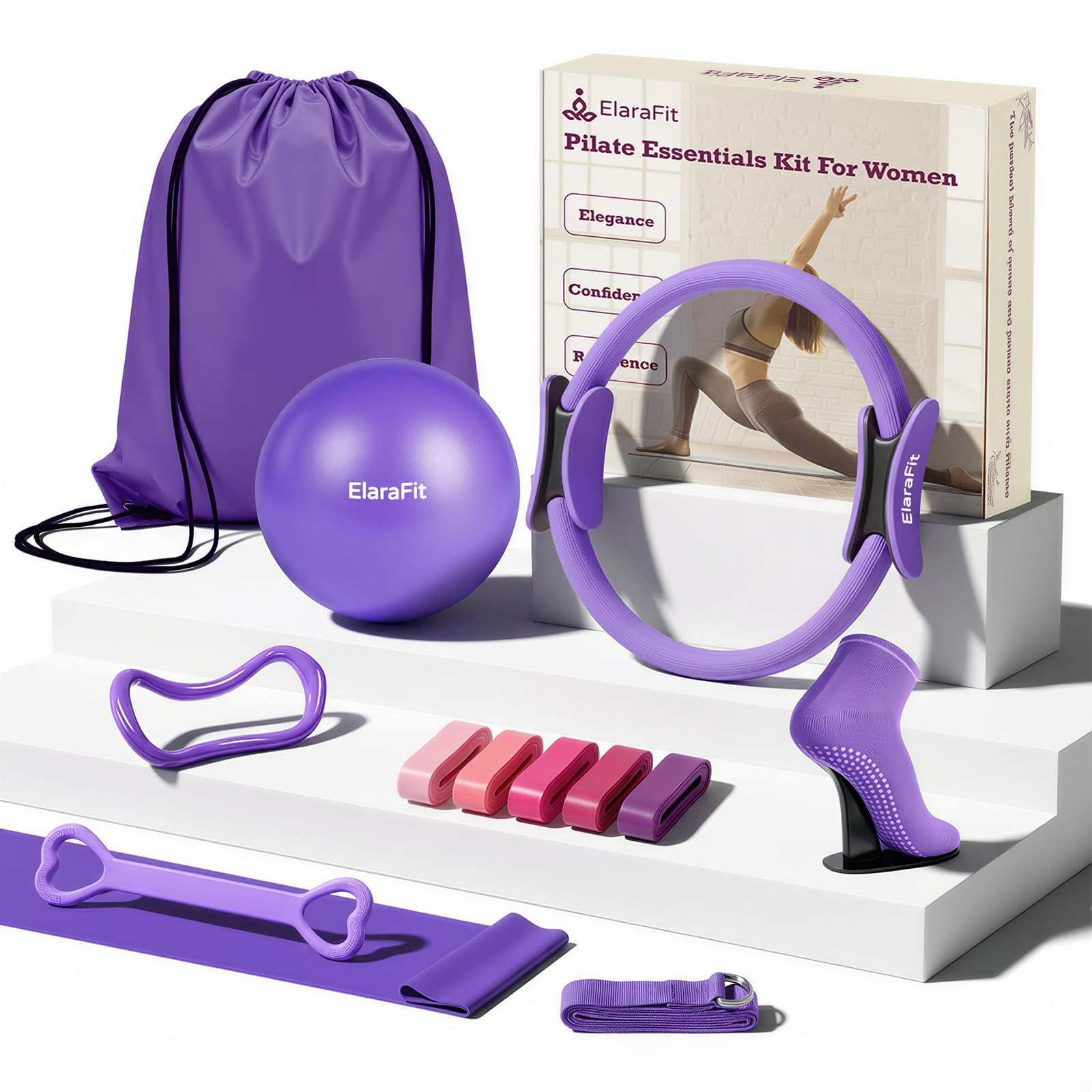 ElaraFit Home Pilates Ring and Ball Set