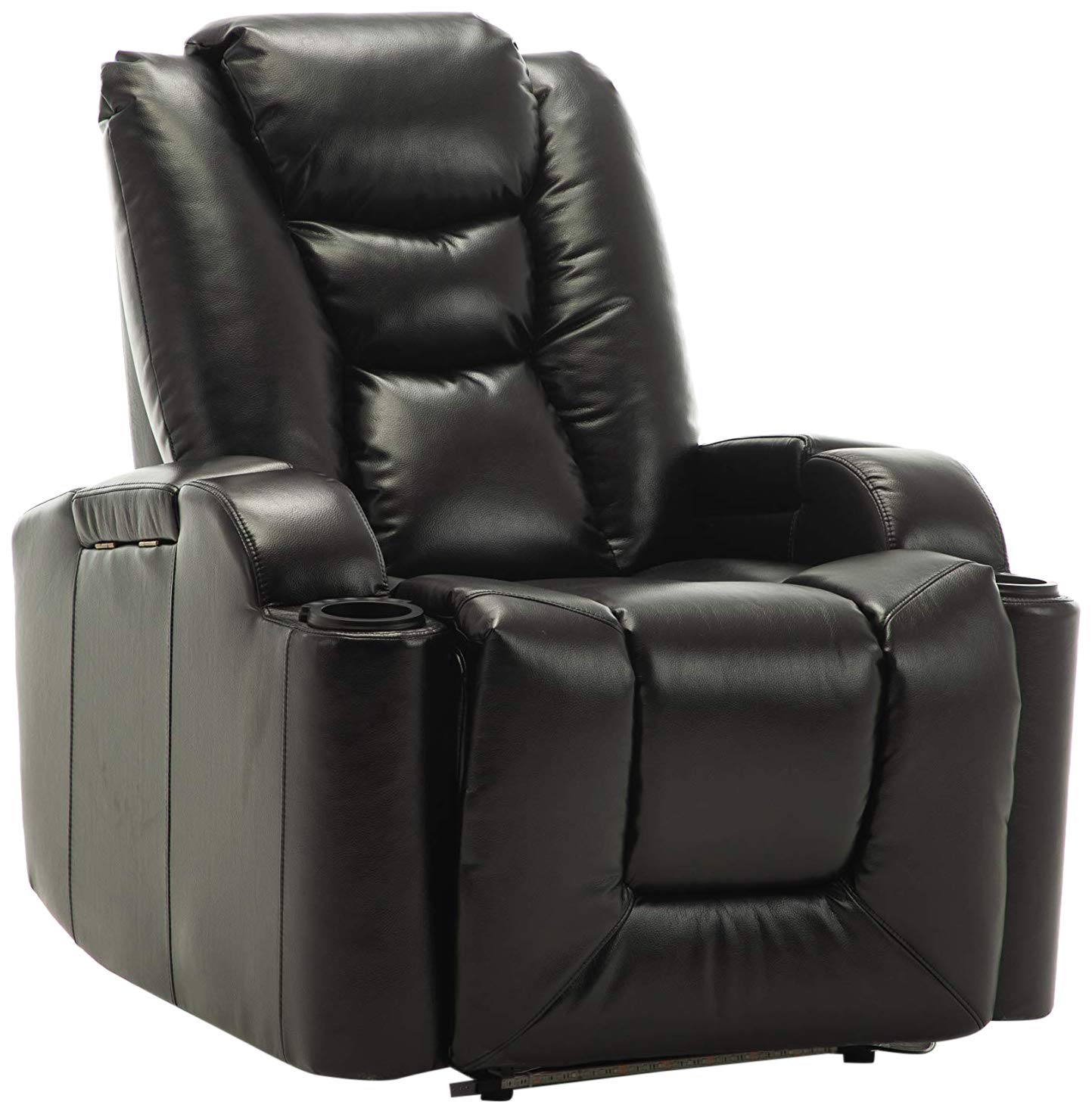 Zoy Leather Meredith Power Recliner, Rd6487C 51, Black, H76 X W87 D90 Cm