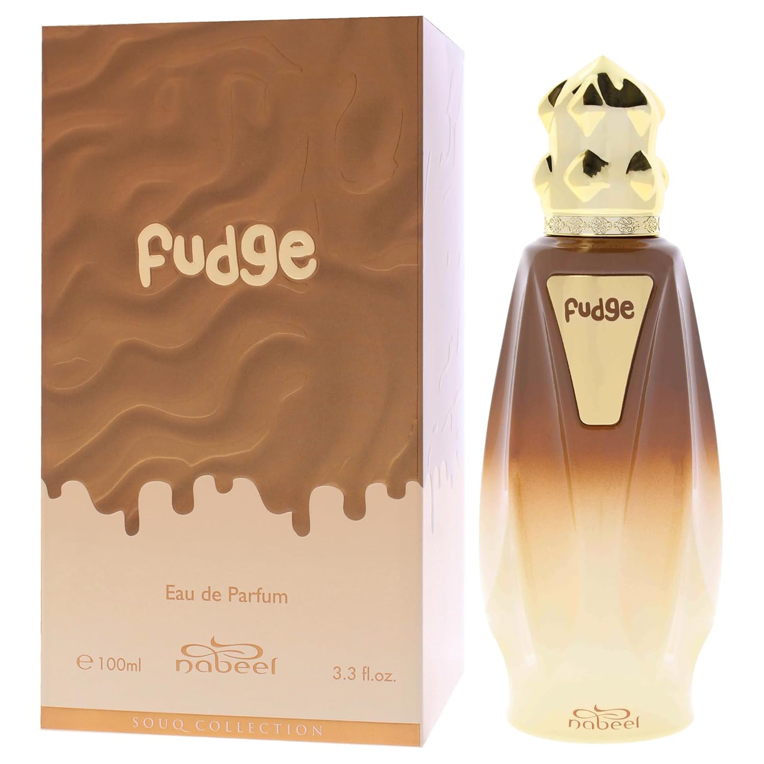 Nabeel Souq Collection - Fudge - Perfume for Men and Women - Women's and Men's Cologne - Perfume with Dark Chocolate and Brown Sugar - 3.3 oz