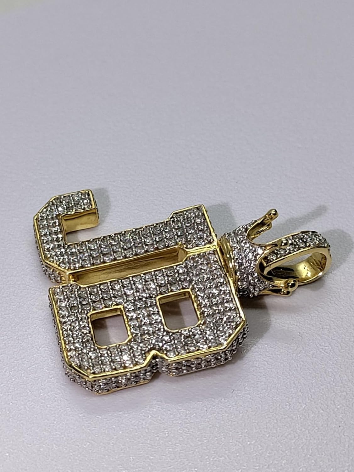 2.55 CT Round Cut D/VVS1 Lab Created Diamond JB Letter Pendant Unisex Birthday Charm 14K Yellow Gold Plated Sterling Silver