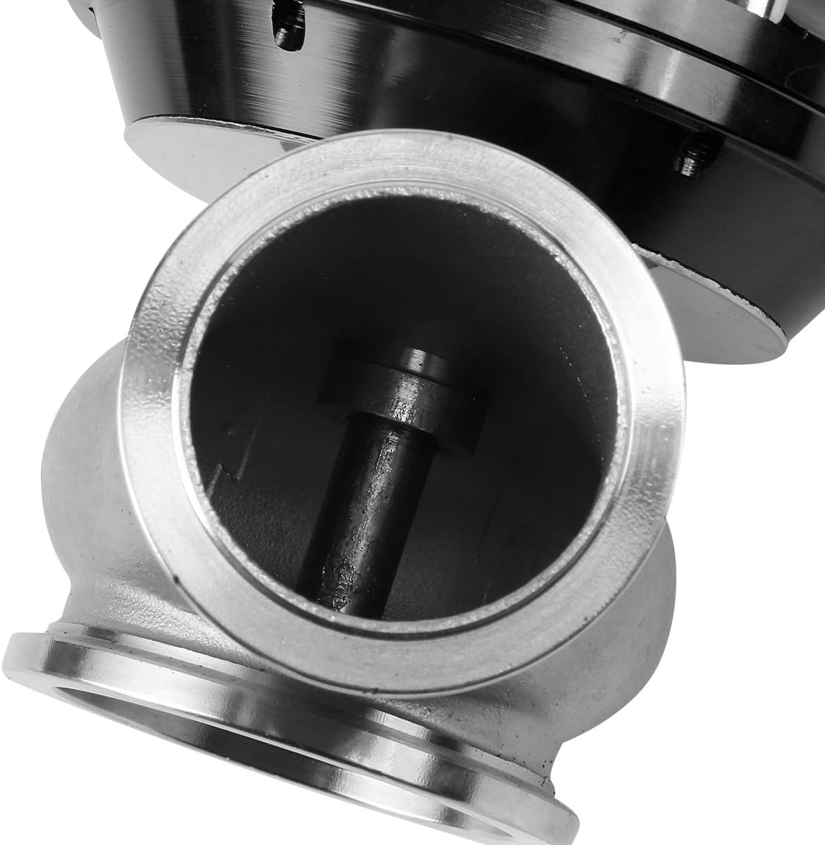 DNA Motoring WG-TL-44MM-BK 44mm Cast Steel Anodized Aluminum External Turbo Wastegate Kit w/ 14 PSI Spring, Black