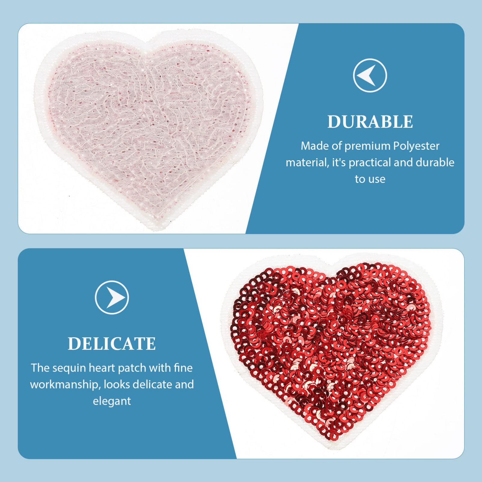 Ciieeo 48stücke Herz Sequin Aufnäher Bunte Applikationen Zum Aufbügeln Für Kleidung Jeans Und Taschen Praktische Und Kreative Flicken Für Diy-projekte
