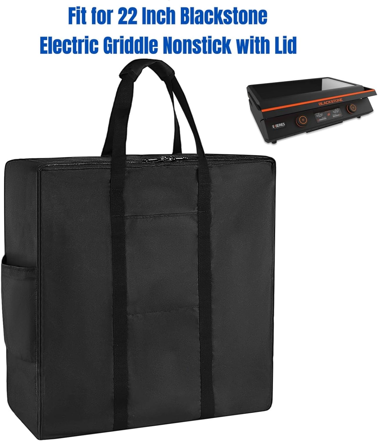 Griddle Carry Bag Fits Blackstone 22 inch Tabletop Griddle, Heavy Duty 600D Waterproof Portable Storage Bag for Travel, BBQ Grill Carry Case
