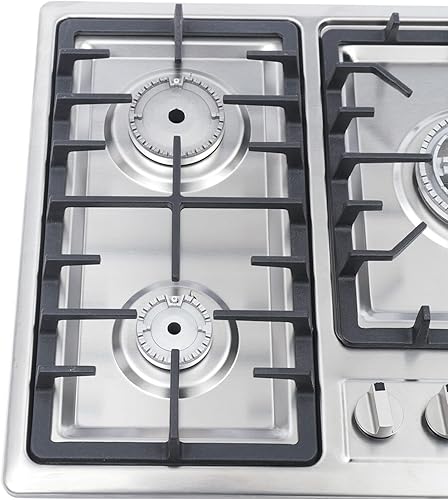 Miniatura 7 de Estufa integrada de 34 pulgadas con 5 quemadores en la parte superior de la cocina de gas NG Cocina de acero inoxidable Cocina rápida Protección