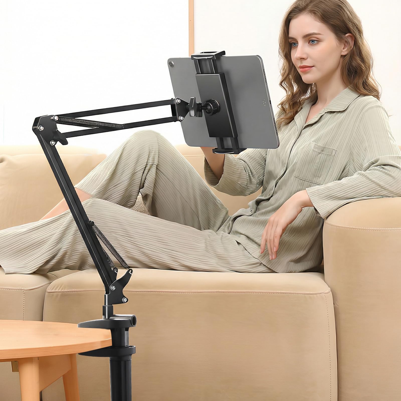 KingYH Support Réglable pour Tablette Lit avec Télécommande Kindle et Support Rotatif à 360° pour Téléphone Portable pour Kindle Paperwhite/Kobo/Pocketbook 4,7–12,9 Pouces Cadeaux pour Les Lecteurs