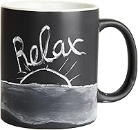 Vista 7 de Personalized Chalkboard Ceramic Coffee Mug - Start Each Day with a New Message (Chalk Included), 300ml