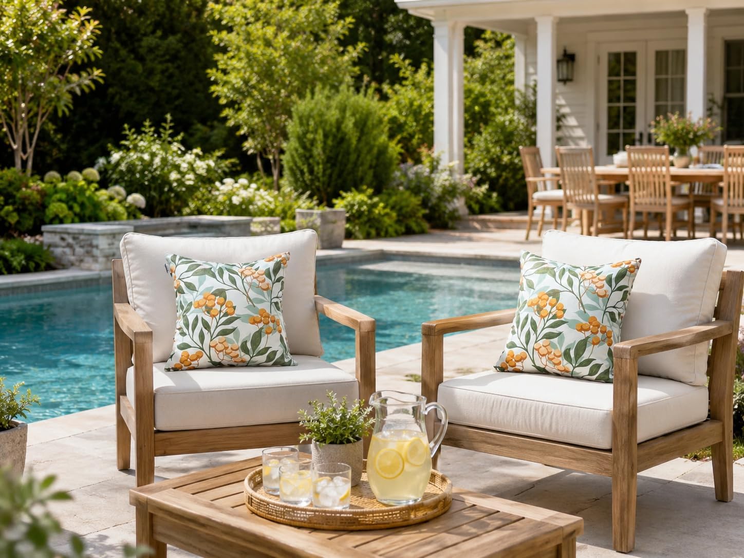 Outdoor Pillows, Pack of 2 Waterproof Decorative Throw Pillows with Inserts, 18”x18” Square Pillows for Bed, Couch, Sofa and Patio Furniture