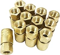 Vista 7 de Accesorios de manguera de aire, kit de acoplador de aire NPT hembra de 1/4 de pulgada, 12 piezas de accesorios de compresor de aire, accesorios