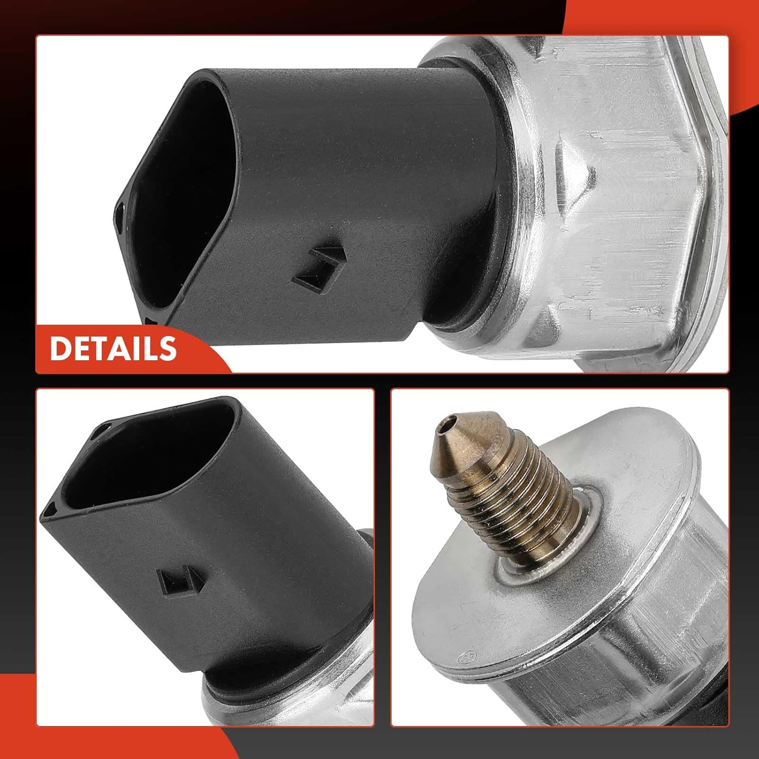 A-Premium Fuel Injection Pressure Sensor [3 Pins] Compatible with Mercedes-Benz C250, SLK250, 2012 2013 2014 2015, 1.8L