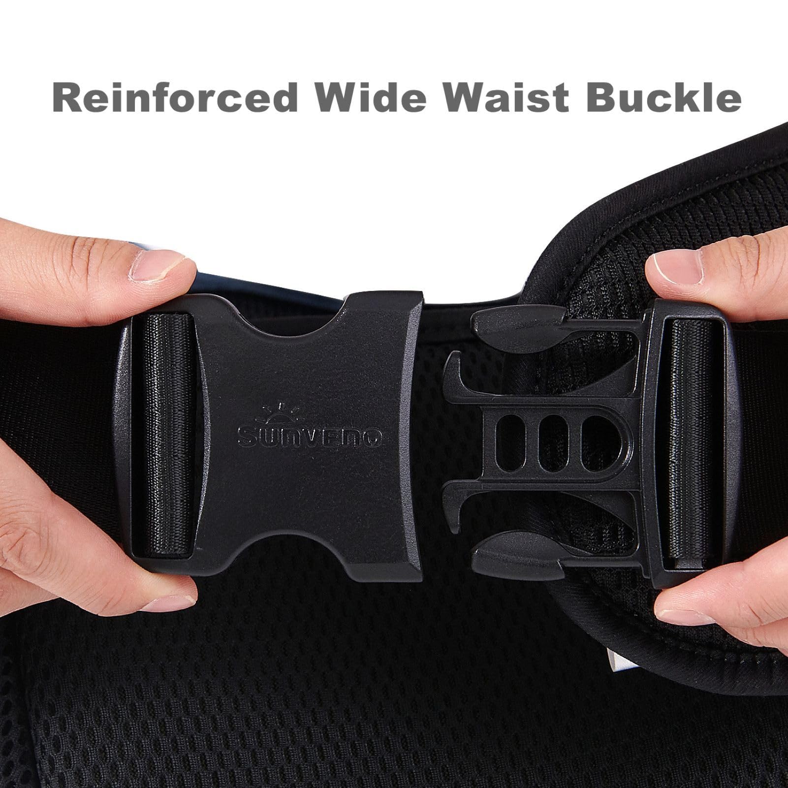 SUNVENO Babytrage mit Hüftsitz, Ergonomische Hüftsitz Babytrage für Neugeborene und Kleinkinder 3–20 kg, Atmungsaktives Mesh-Gewebe, Verstellbar, Front- und Rückentrageweise