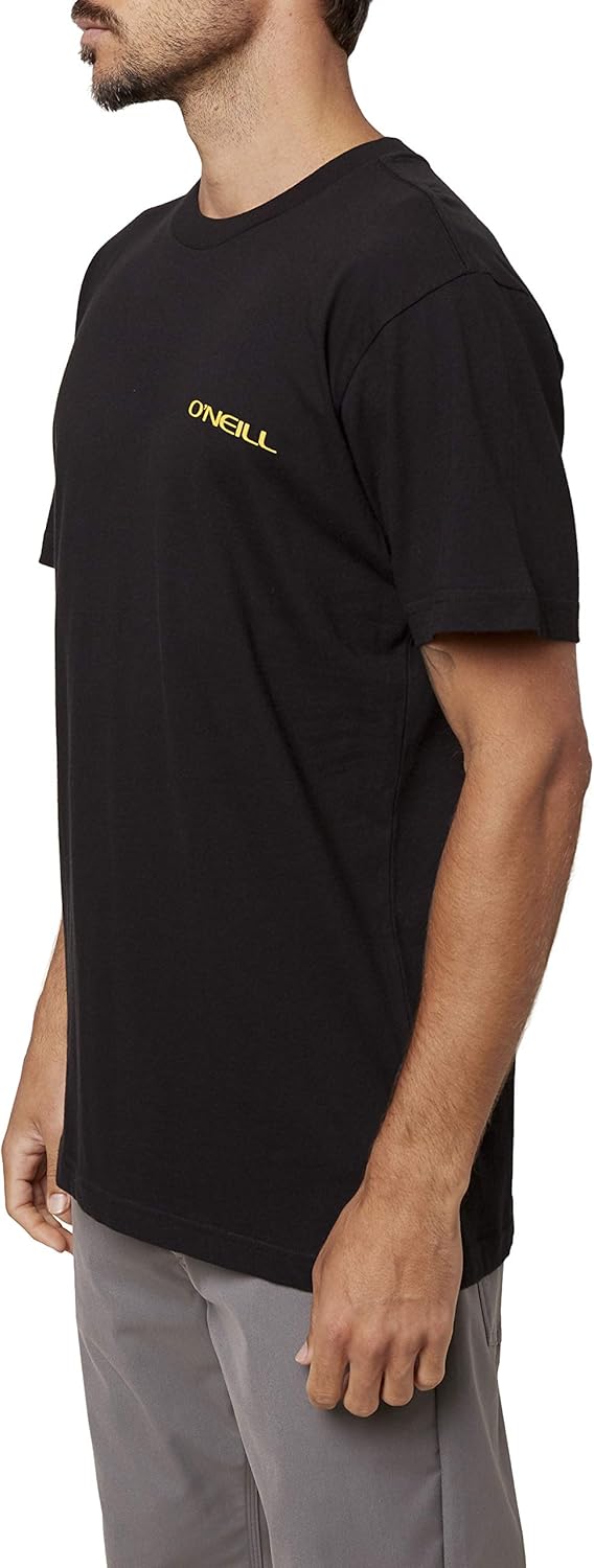 O'NEILL Mens Printables S/S Screen Tee Black/Stacked S