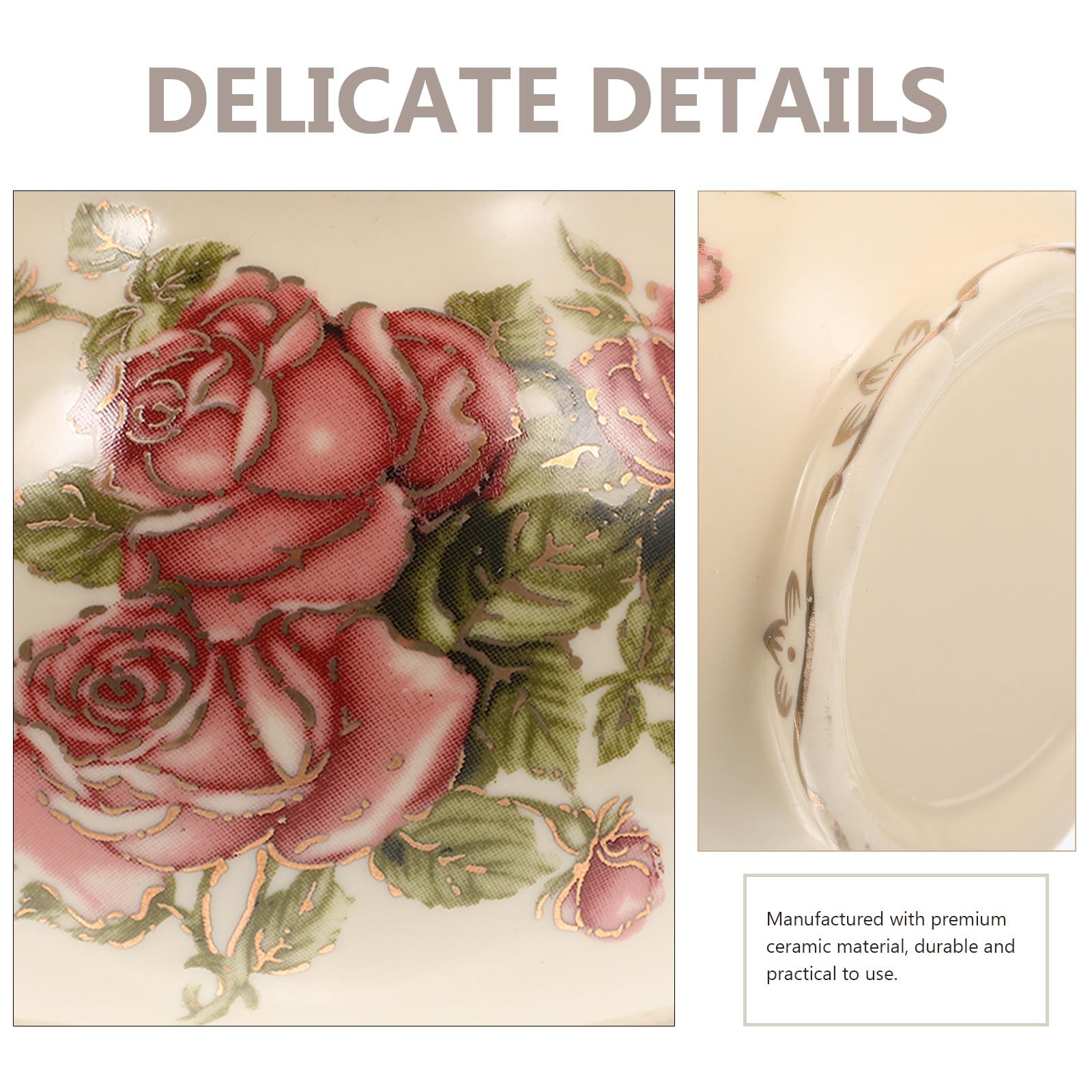 HOMSFOU Pot à Lait Pratique et Élégant Style Européen en Céramique 250ml Pichet à Crème Poignée Ergonomique et Motif Doré Vintage pour Servir Chaud