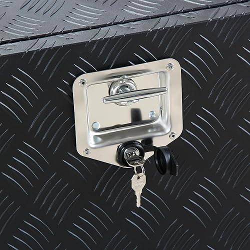 Miniatura 5 de Caja de herramientas de aluminio para camión con cerradura y llaves, caja de herramientas de almacenamiento de remolque resistente de 182448