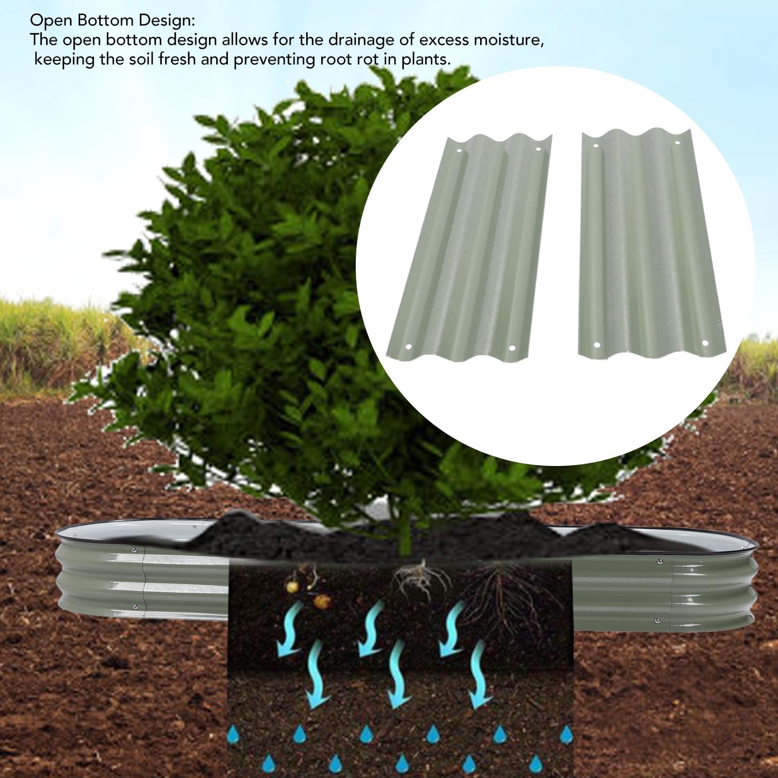 Raised Garden Bed, Raised Garden Bed Kit Beautiful Thickened 304 Stainless Steel for Vegetables (Light Green)