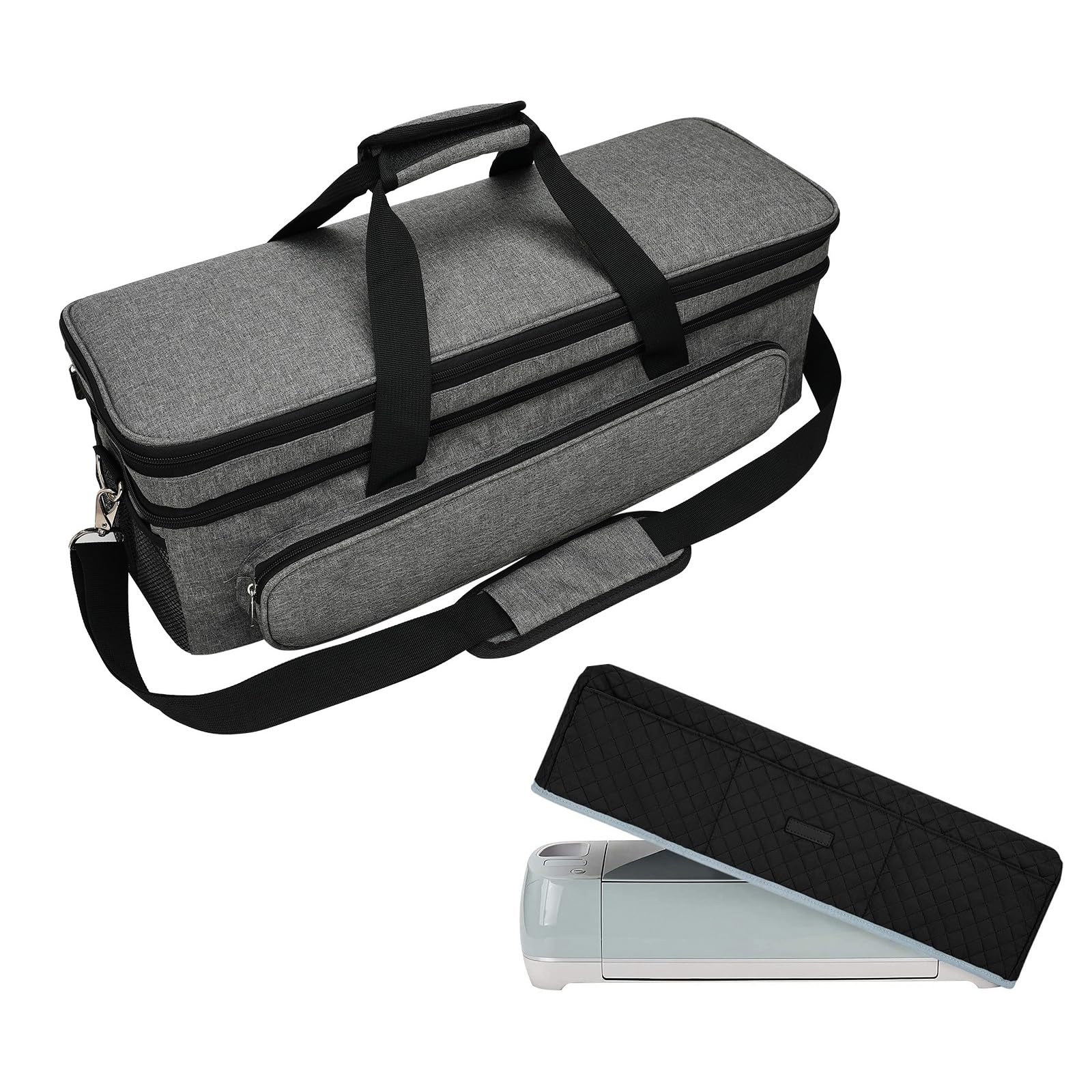 Double Layer Carrying Case and Dust Cover with Mat Pocket for Cricut Explore Air 2, Cricut Maker, Cricut Maker 3, Cricut Explore 3, for Tools Accessories and Supplies, Suits