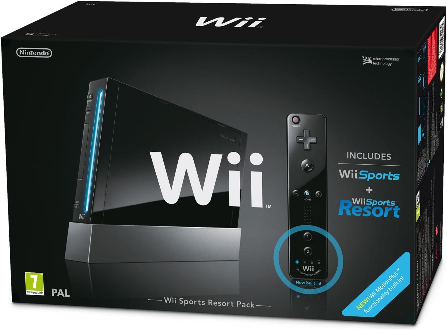 Wii (Black) with Wii Sports + Wii Sports Resort: Includes Wii Remote Plus