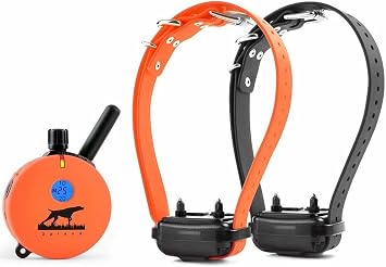 Educator E-Collar The Upland Dog Training Collar w/Remote - 100 Levels of Safe Stimulation, Night Light, Waterproof, Rechargeable, Includes Premium Finger Clicker for 1 Mile 2 Med/Large Dogs, Orange