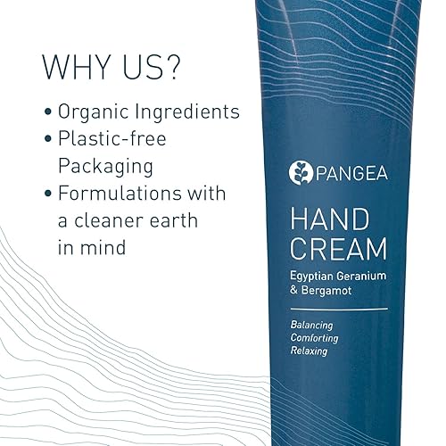 Miniatura 5 de Pangea Organics -Geranio egipcio natural + crema de manos bergamota  Vegana, no tóxica, belleza limpia sostenible (tubo de aluminio, 3.3 oz  3.3 fl