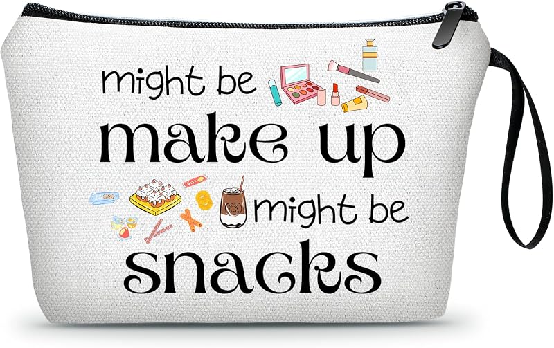 Necessaire de maquiagem SEAMOON em lona com estampa de letras, fechamento por zíper, fri21, 1 unidade