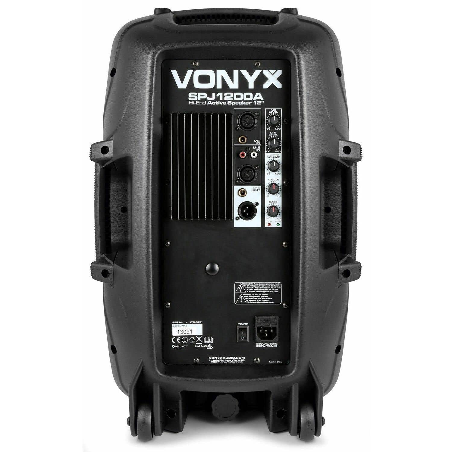 VONYX SPJ-1200A - Aktiv Lautsprecher, PA Lautsprecher, Musikbox, 600 Watt, 12 Zoll Monitor PA Boxen - Geeignet für DJ Boxen, Musik, Gesang und Sprache - Plug and Play Anlage - Shiny Schwarz