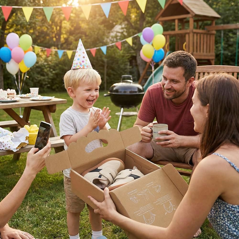 Toddler Barefoot Shoes Wide Boys Girls Lightweight Leather Walking Sneakers with Soft Non Slip Sole I3-L11 US - Image 6