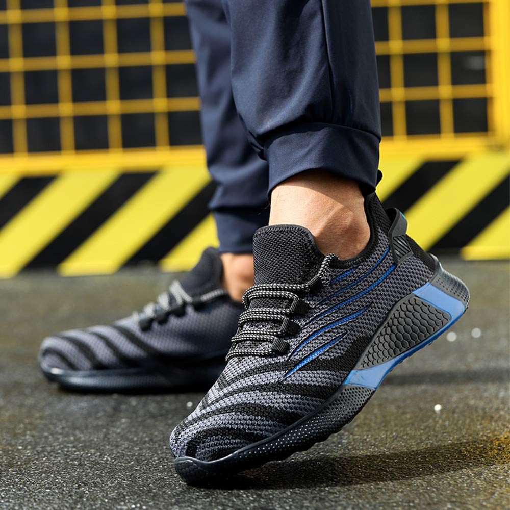 Obuwie ochronne dla mężczyzn i kobiet, buty robocze S3, lekkie, sportowe buty ochronne, stalowe noski, Blau, 45 EU
