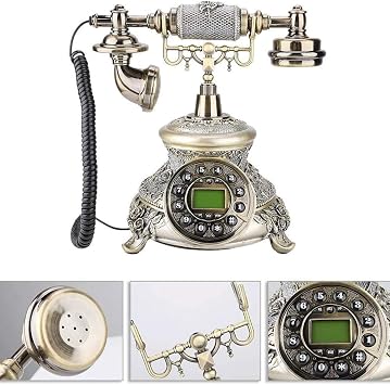 Retro Corded Landline Telephone, Classical Telephone Antique Desk Phone Vintage Landline Fixed Telephone With Dial Button, Home And Hotel Decor