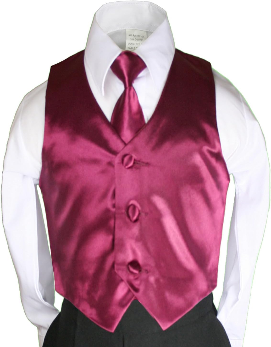 23 Color 2pc Boys Formal Satin Vest and Necktie Set from 8 to 20 Years