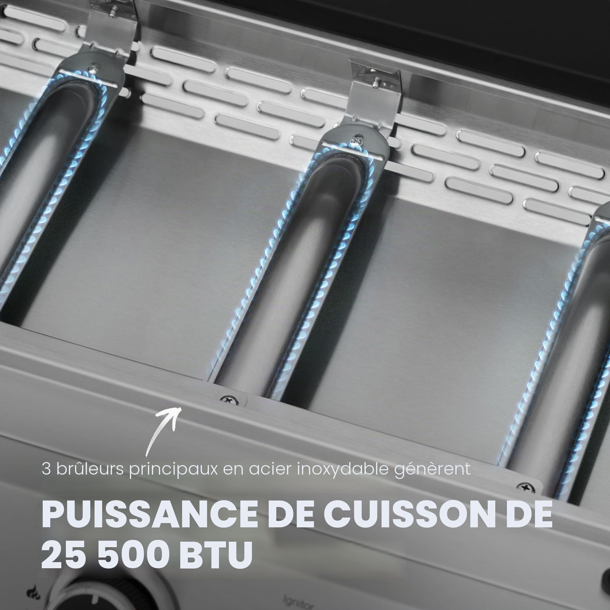 Royal Gourmet PD1303S – Plaque de cuisson à gaz portable de 61 cm avec plaque amovible pour barbecue au propane à 3 brûleurs, idéale pour la cuisine en plein air, comprend une grille chauffante et une
