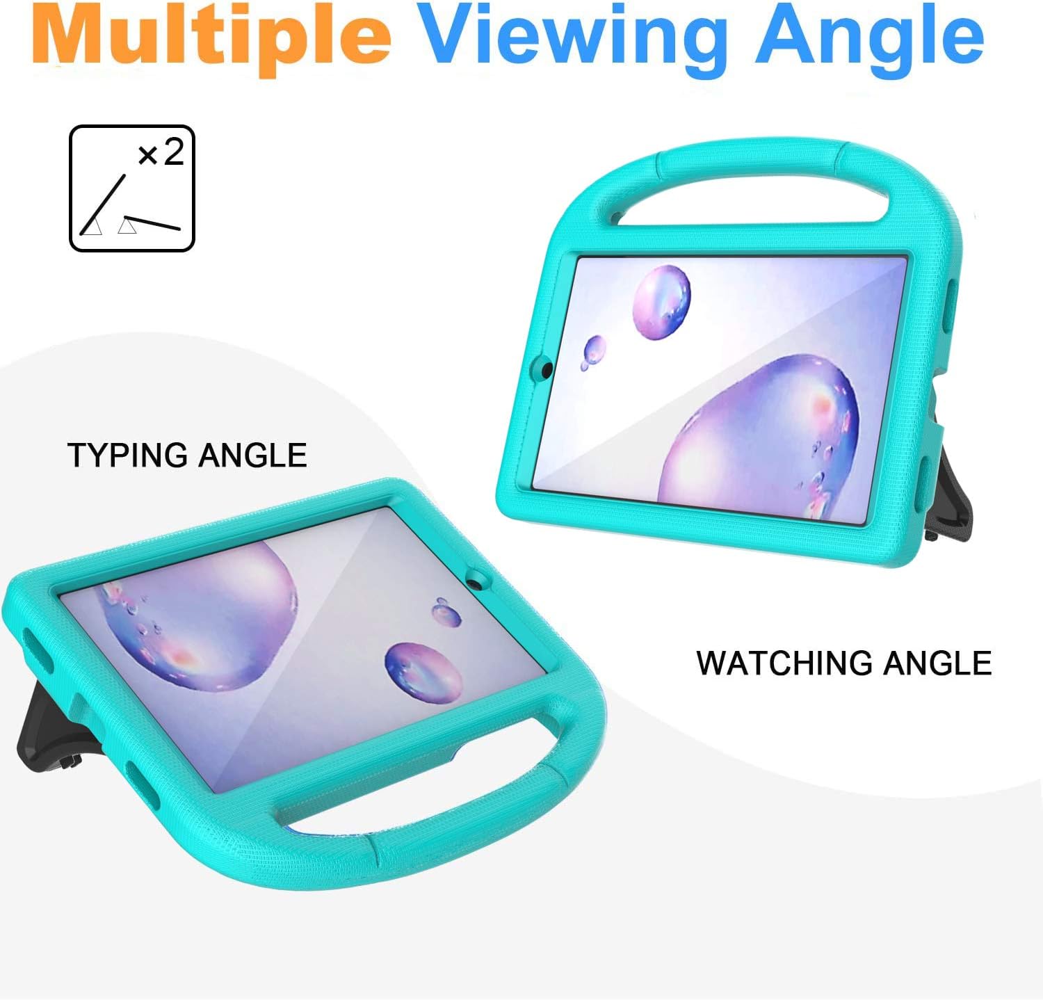 BMOUO Kids Case for Samsung Galaxy Tab A 8.4 2020 SM-T307, Tab A 8.4 Case with Built-in Screen Protector, Shockproof Light Weight Handle Stand Kids Case for Galaxy Tab A 8.4 inch Tablet - Turquoise