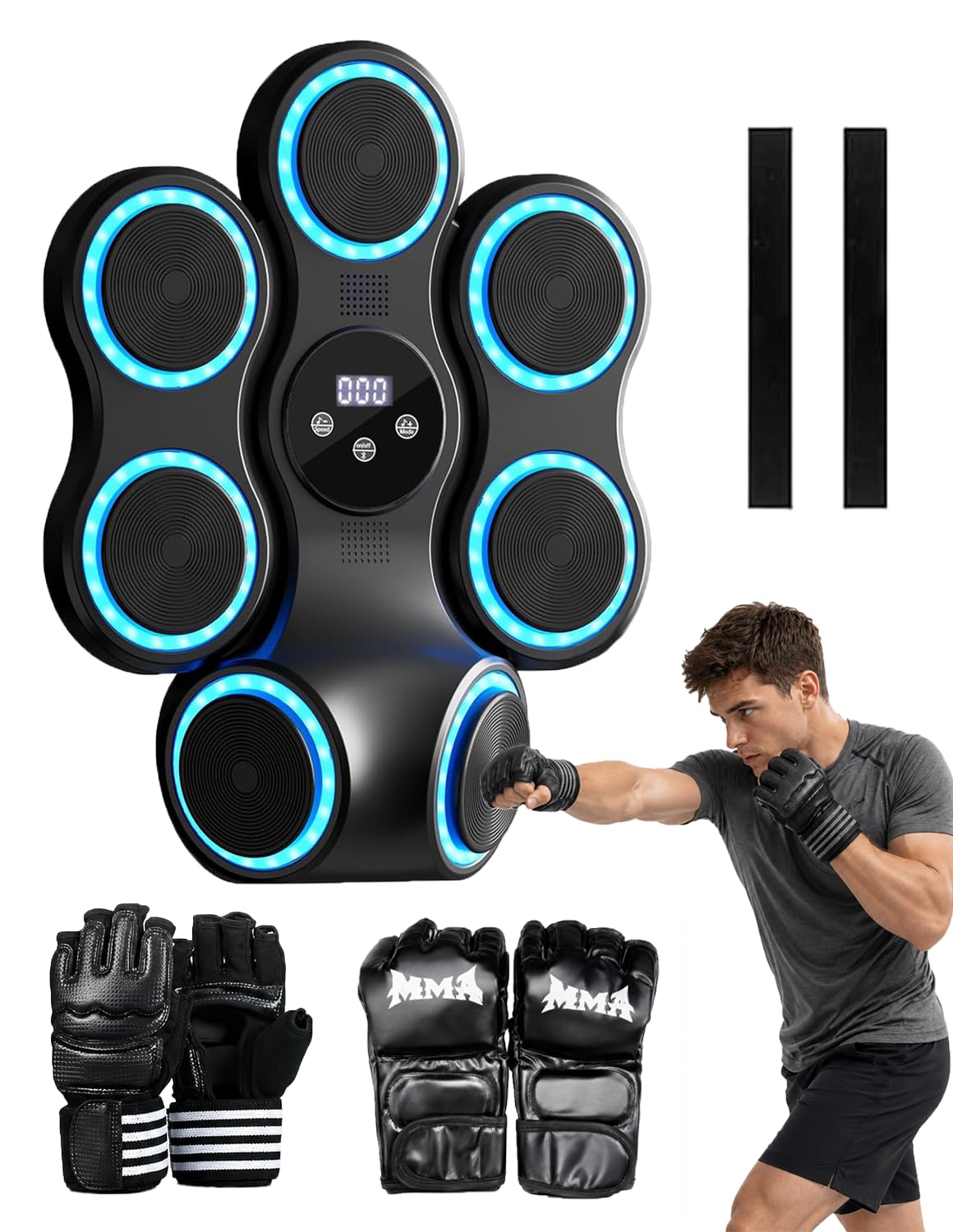Smart Musical Boxing Machine with Gloves for Stress Relief | Music Boxing Machine for Adults and Kids, Wall Mounted Electronic Boxing Equipment for Home Gym, Punching Bag Workout Gear