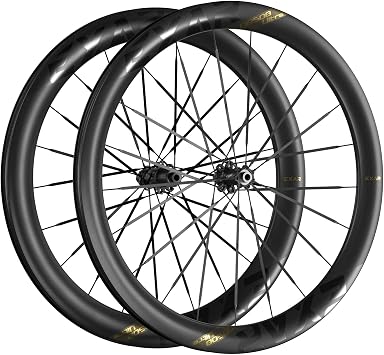 Magene - EXAR Ultra Carbon Bike Wheelset for Disc Brake UCI Approved HI-MOD Carbon Fiber Road Wheelset with Carbon Spokes, Ceramic Bearings, 36T Ratchet, Wide Aero Rim DB405/DB508/DB607