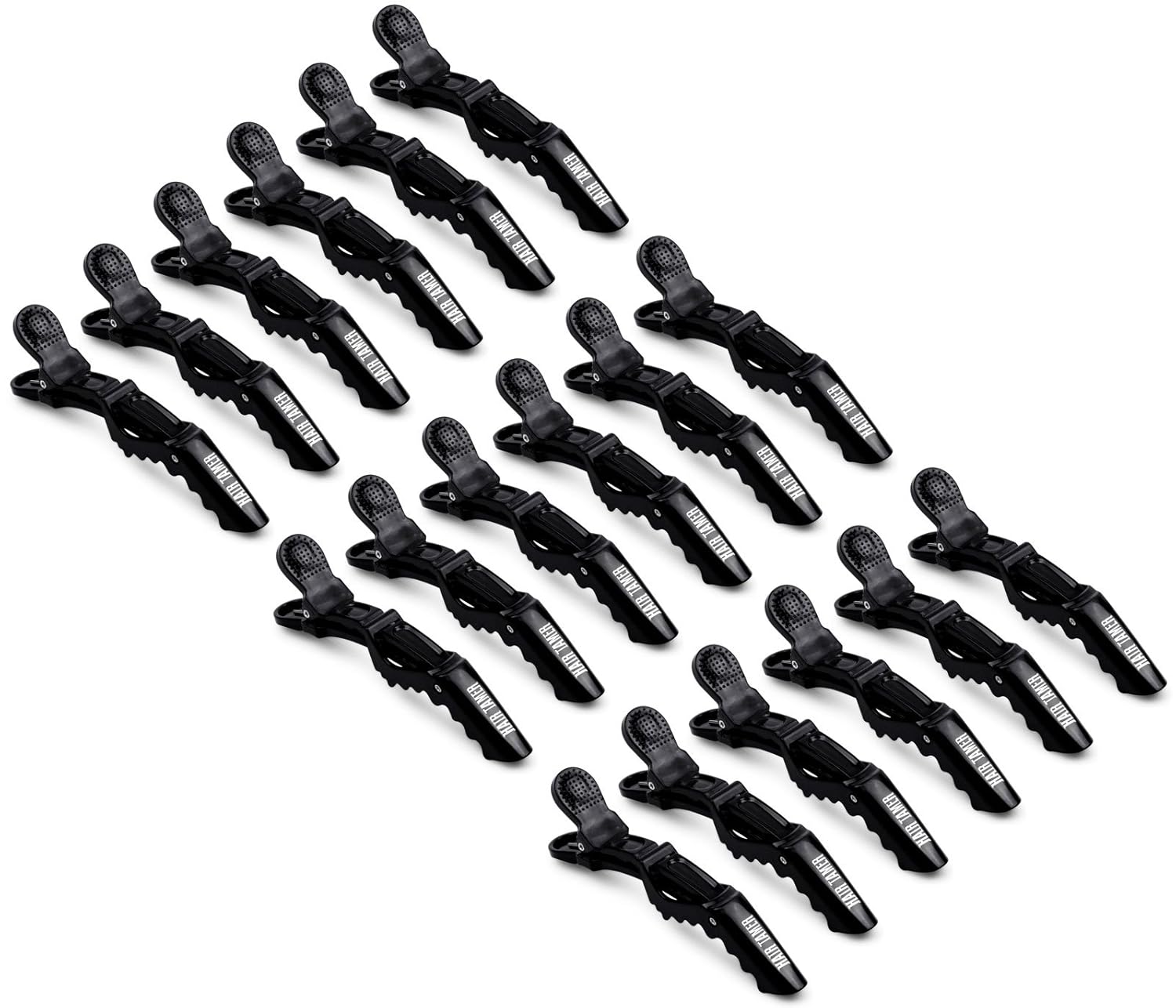 Hair Tamer Black Croc Hair Styling Clips 18 Pack