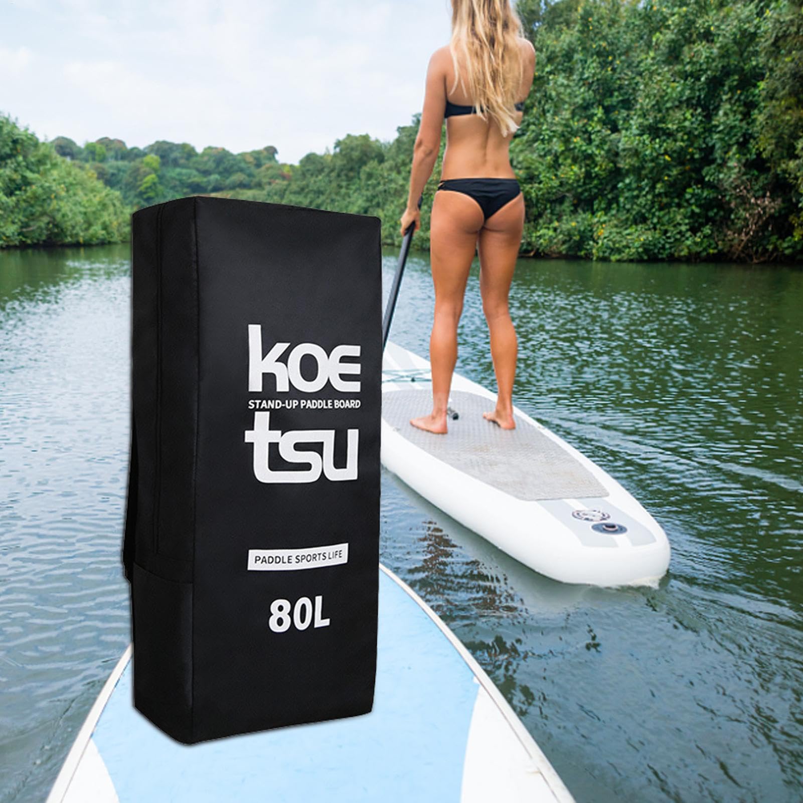 Borsa da Viaggio Paddle Gonfiabile | Backpack di Trasporto Impermeabile per Tavole da Paddle, Borsa leggera, Confezione di Immagazzinaggio Pieghevole Custodia di Trasporto Pesante per Paddle