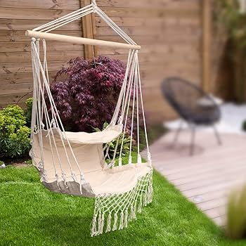 Amazon.co.jp: ハンモックチェア 吊り下げロープ ブランコ