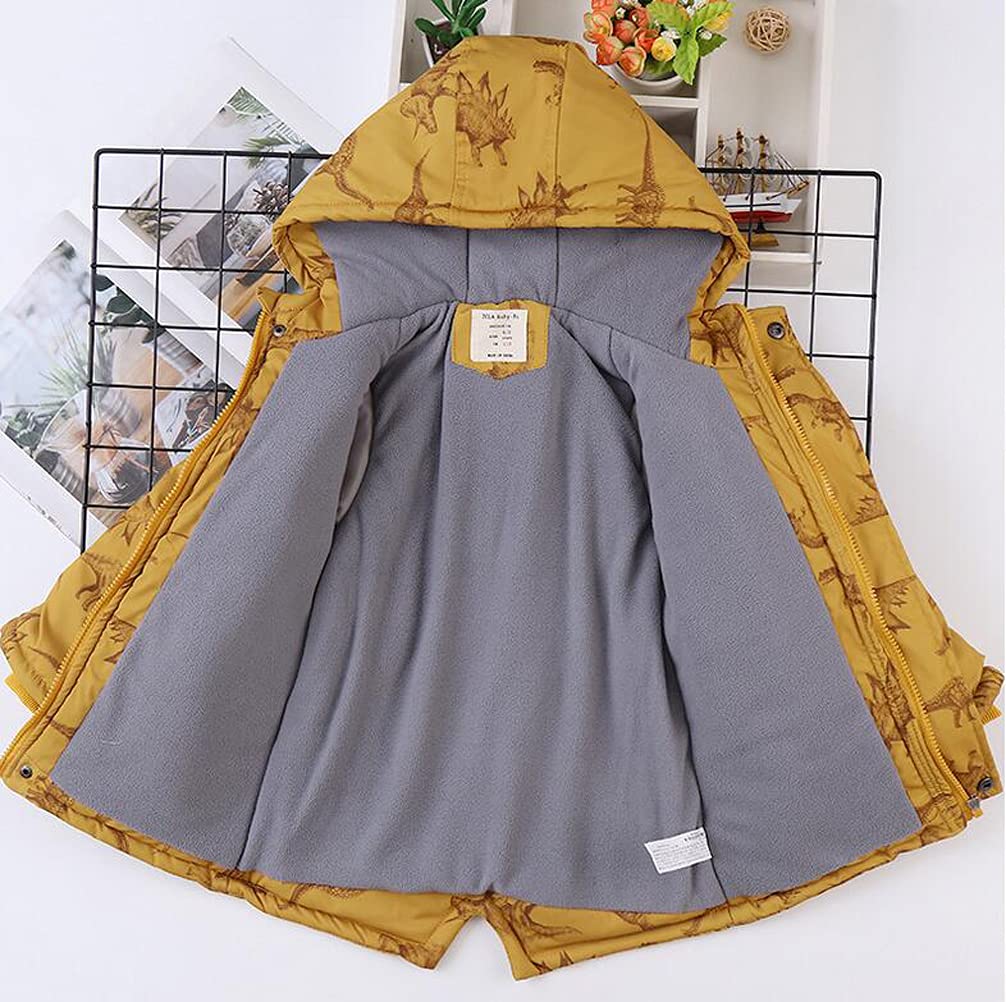 Chaqueta acolchada con capucha y estampado de dinosaurio para niños (3 a 13 años)