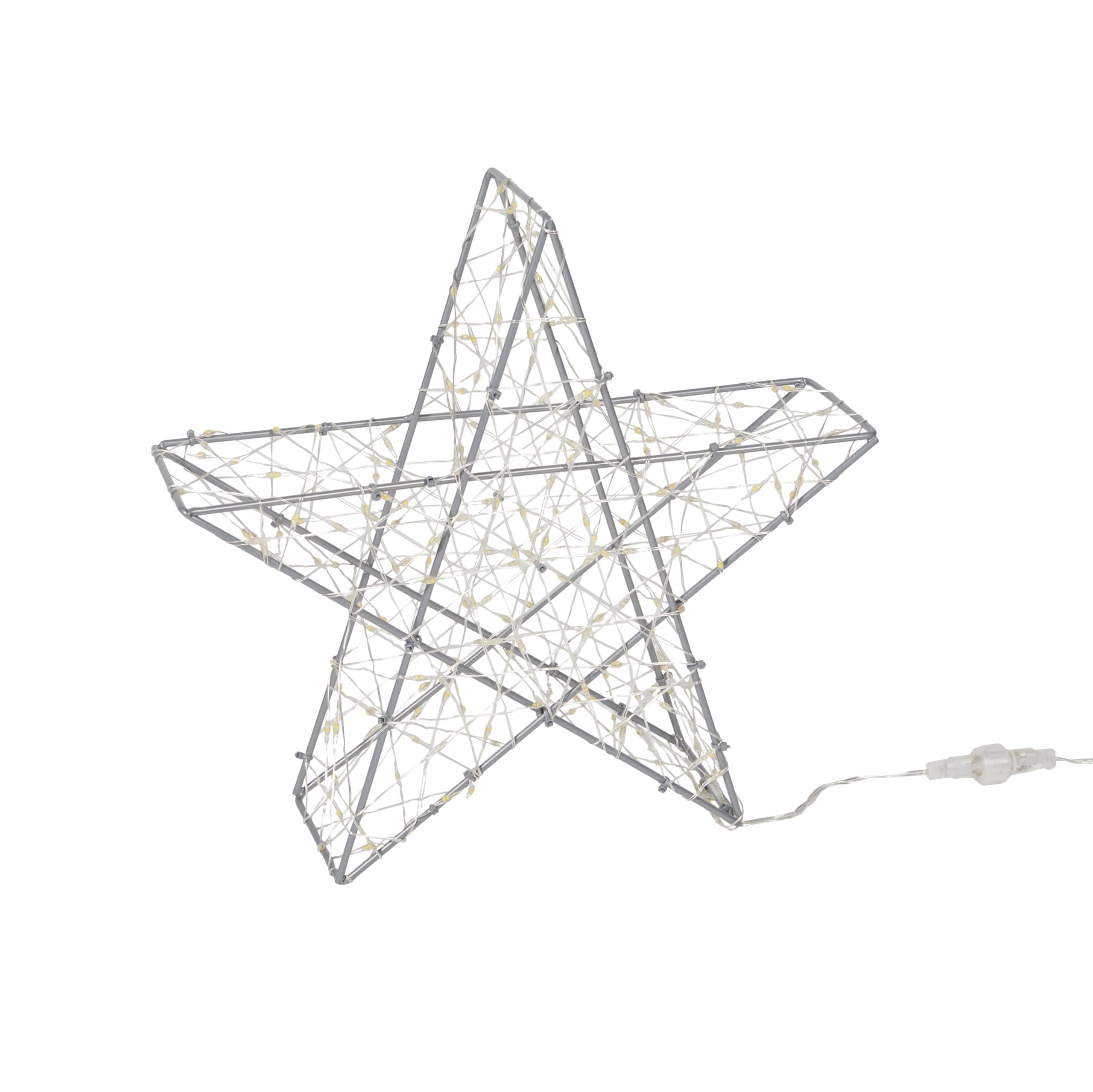 Lights4fun 82 cm 3 en 1 étoile LED Figurine minuterie Éclairage de Noël extérieur et intérieur